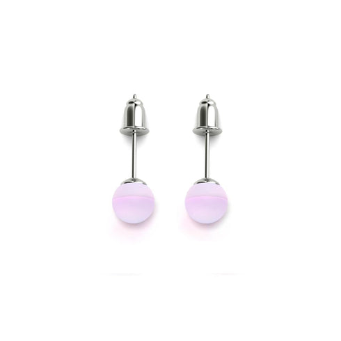 lavande | Argent sterling .925 | Mini Boucles D'Oreilles Sirène En Verre